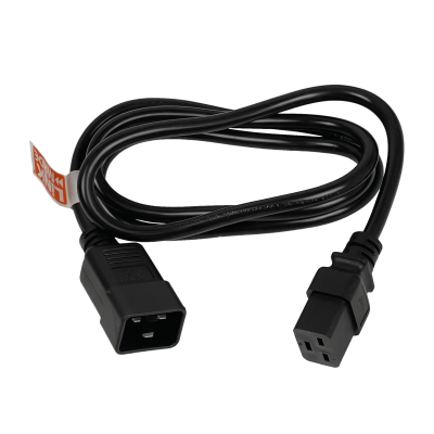 CDMD Cable Energía Negro 1,4mt C19-Hembra C20-Macho 16A 3x1,5mm2 140cm