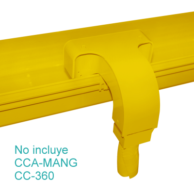 CCA-KMFM Tapa de acceso lateral amarilla para canaleta de 120/240/360x100mm, fabricada en PC+ABS libre de halógenos