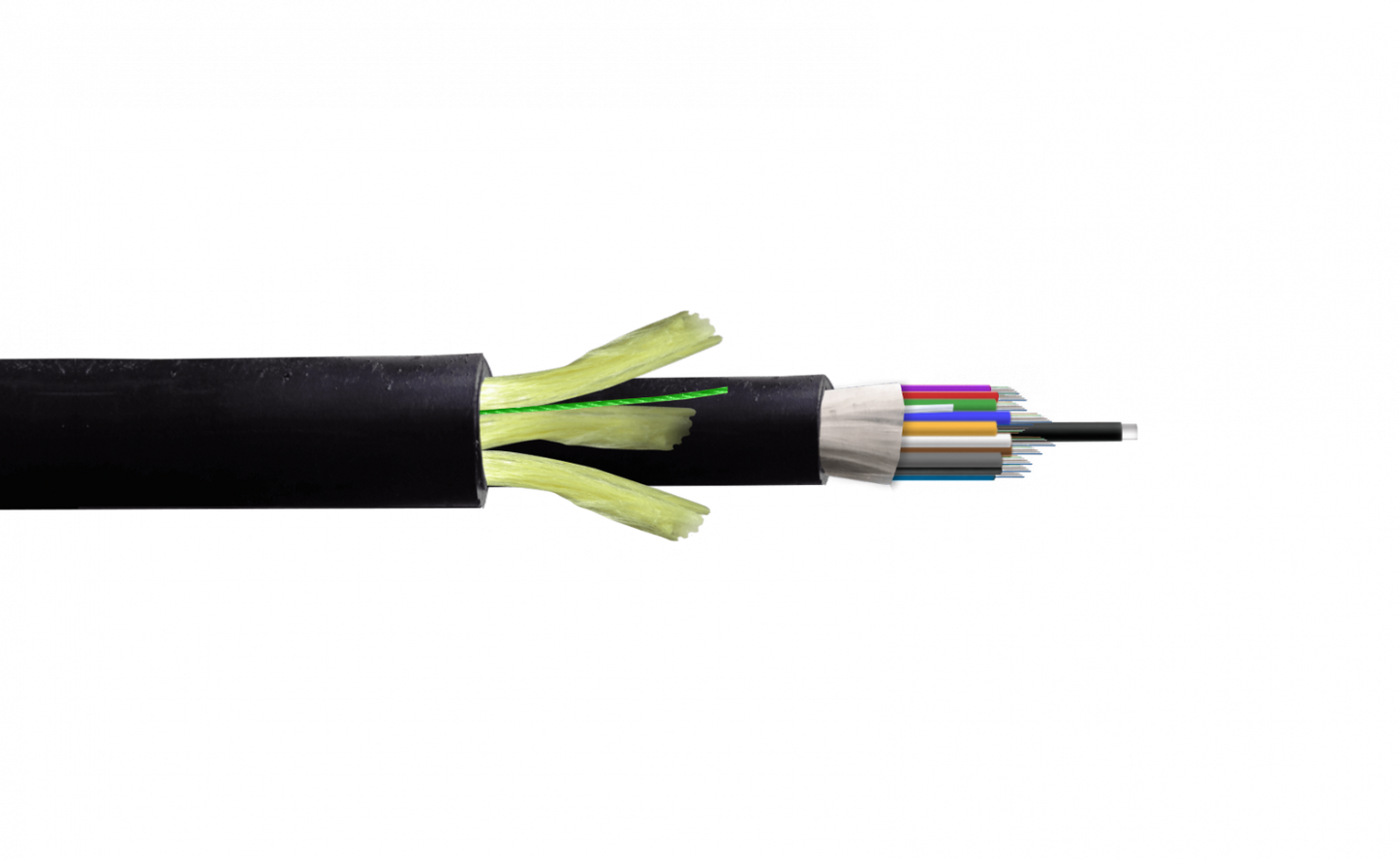 CFSS144 SM Cable ADSS de 144 Fibras G652D Vano 200m Cubierta PE Doble Chaqueta Monomodo