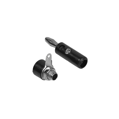 BANANA-N Conector Negro tipo Banana de 4mm Macho y Hembra modelo J072