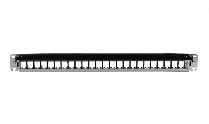 PPF24F FURUKAWA Panel de parcheo metálico de 1 unidad de rack para 24 conectores Keystone, sin carga, vacío, código 35050000