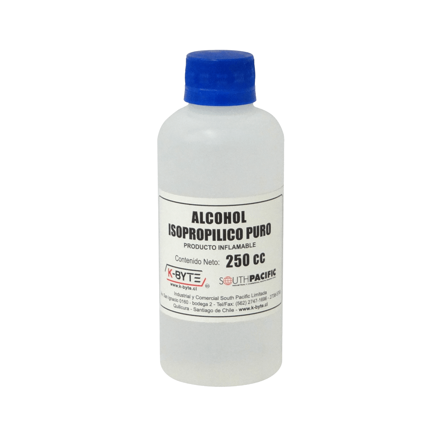 ALCOHOL-4 Botella 250ml Alcohol Isopropilico 1/4Lt para Limpieza