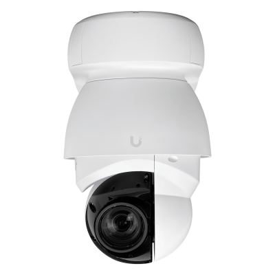 UVC-AI-PTZ-W UBIQUITI acabado Blanco motorizado Z-22x resolución 4K alcance infrarrojo 100m grado IP66 almacenamiento microSD rango 1-1000 requiere energización PoE++ consumo 51W