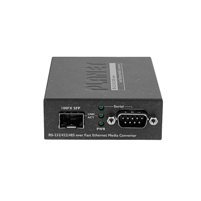 ICS-105A PLANET 1-Puerto-SFP 1-Puerto-Serial-DB9 Convertidor de Medios RS232/RS422/RS485 a Ethernet 5VDC