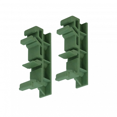 PCB-DIN Verde 25mm Par Soportes Plásticos inc-tornillo Montaje Circuito Carril DIN
