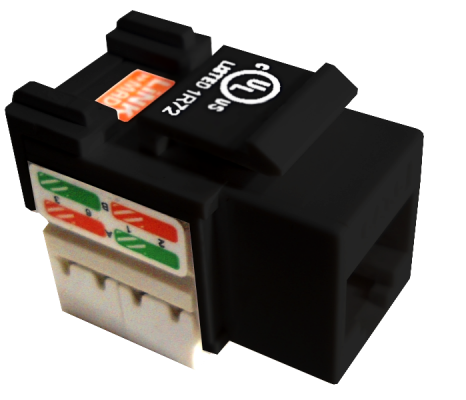 KP6NL LINKMADE Negro Cat6 U/UTP Conector Hembra RJ45 Keystone Insertable