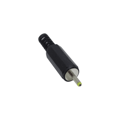 PLUG-0725 Conector macho de alimentación DC de 2,5x0,7 mm y 9 mm de longitud para ensamblar mediante soldadura