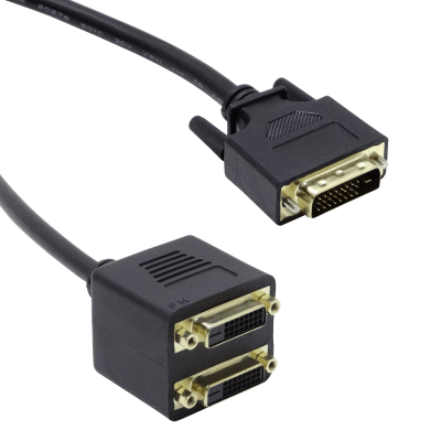 DVI24-X2 Cable 18cm Divisor DVI/D/Dual-Macho 2xDVI/D/Dual-Hembra 24pin Enlace Dual 24+1