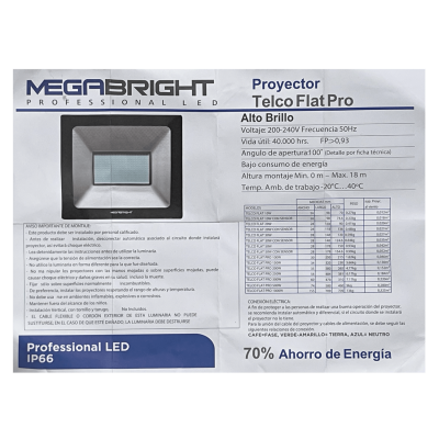 LP10W 10W 6000K 100º 200-240VAC Luminaria LED para Exteriores IP65 Certificado-SEC