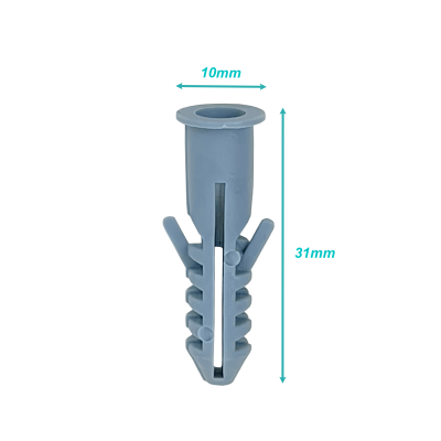 TARUGO-8MM FERRETOOLS Taco Plástico PE Gris 8x40mm con Tornillo 5x40, Caja de 50 Unidades