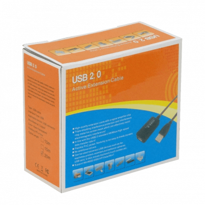 USBEX200 Cable USB2.0 20mt Activo A-M A-H no-req-Fuente