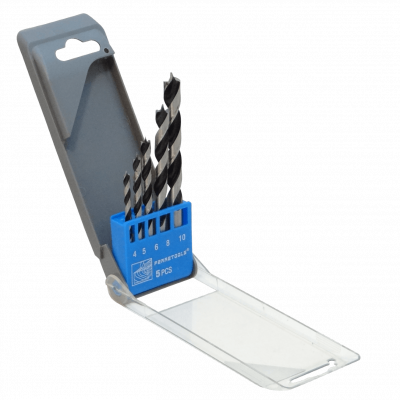 BROCAS-MADERA Juego de 5 Brocas para Madera 4x71mm 5x81mm 6x89mm 8x108mm 10x116mm