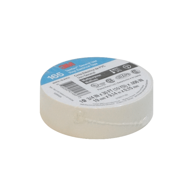TEMFLEX-9W 3M 9mt 165 Natural Banda Cinta Adhesiva Aislante PVC 19mm 0,15mm 600V 90ºC