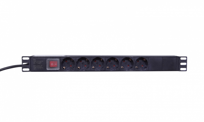 RG6SH PDU 16A Enchufes 6-Hembra-Schuko in-Schuko Rack cable1,8m inc/M6-4KIT