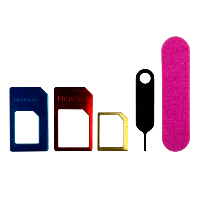 SIM-CARD 4 en 1 Adaptador Tarjeta SIM incl-lija reset herramientas maestras