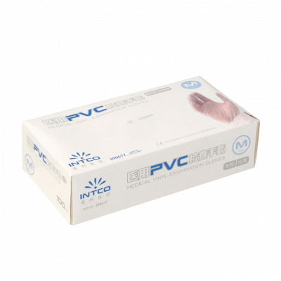 GUANTEM 100-unidades Talla-M 50-pares Guante de PVC Blanco Descartable Medium Mediano
