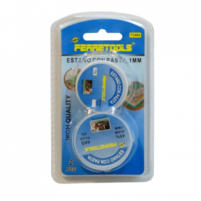 SOLDA-P Estaño 1,0mm 60-gramos más Flujo 15g CF-008 Carrete de Estaño y Flujo