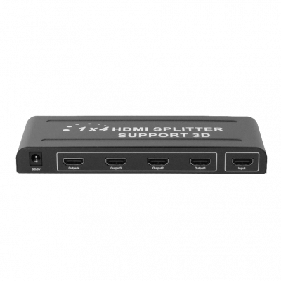 HDMI-1X4 Distribuidor HDMI 1x4 v1.4 1080p 1 Entrada 4 Salidas con Fuente 5V-2A y 5 Cables HDMI-H HDTV-104