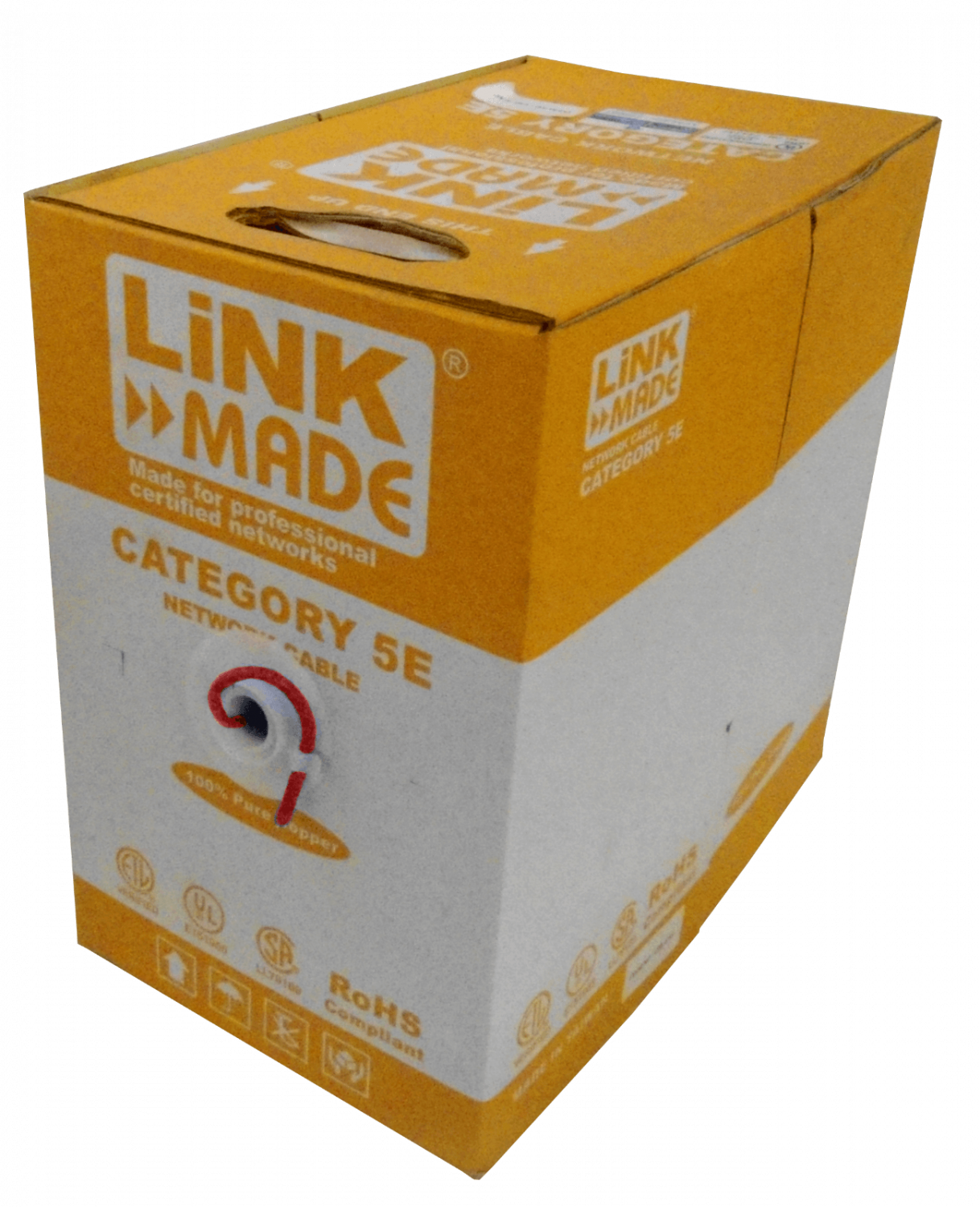 CBL-UR3 LINKMADE BOBINA UTP ROJO CAT5E COBRE 300 METROS CONDUCTOR ÚNICO