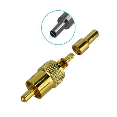 CM1C Conector Coaxial Engarzable RCA-Macho RG316 CA100 RG174