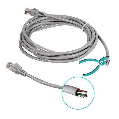 CPG-3 Cable de Parcheo Cat5E Gris Moldeado Multifilar de 3 Metros 300cm