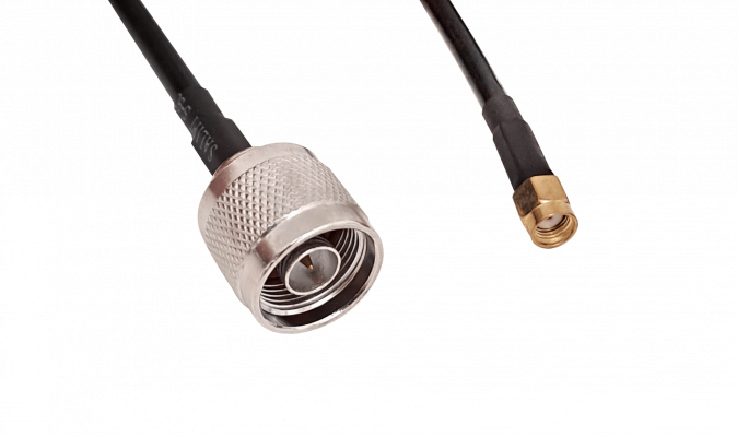 RM2NM-5 5mt RPSMA-Macho N-Macho LMR195 Cable Coaxial Negro