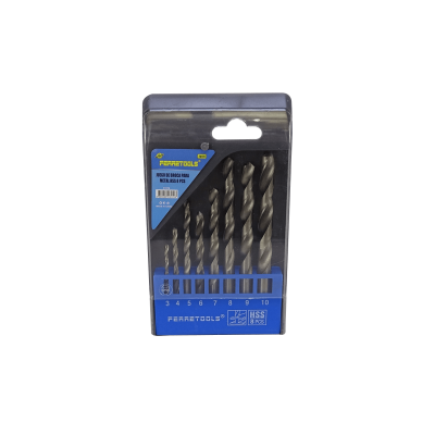 BROCAS-METAL-13 FERRETOOLS Kit de 8 brocas para acero en medidas 3,4,5,6,7,8,9,10mm, referencia F3170