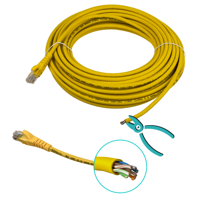 CPM-150L LINKMADE 15 METROS CAT5E AMARILLO LSZH CABLE DE CONEXIÓN MOLDEADO MULTIHILO