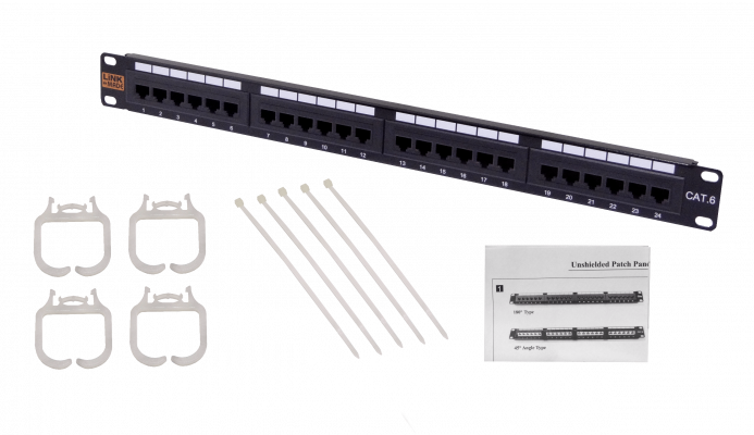 PP624L LINKMADE 24-RJ45 CAT6 UTP PATCHPANEL 1U CERTIFIC UL
