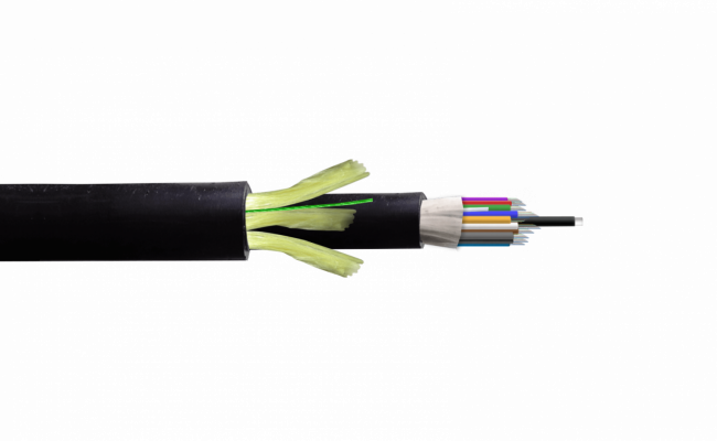 CFSS144 SM Cable ADSS de 144 Fibras G652D Vano 200m Cubierta PE Doble Chaqueta Monomodo