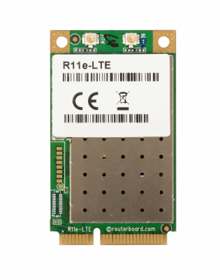 R11E-LTE MIKROTIK 2 conectores U.FL LTE Bandas 1/2/3/7/8/20/38/40 3G Release 7 2G Clase 12 MiniPCIe