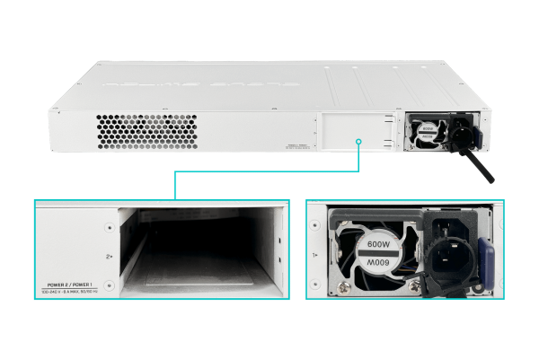 CRS320-8P-8B-4S+RM MIKROTIK 16-1000-PoE+(8-bt) 4-SFP+10G Console Switch L5 tot600W 220VAC
