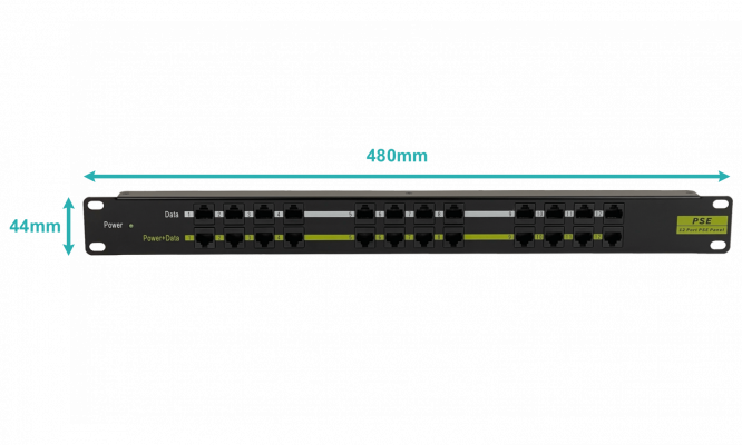 PPP12L LINKMADE PoE Panel-Parches Pasivo necesita/Fuente 12-Puertos 24-RJ45 5,5x2,5mm