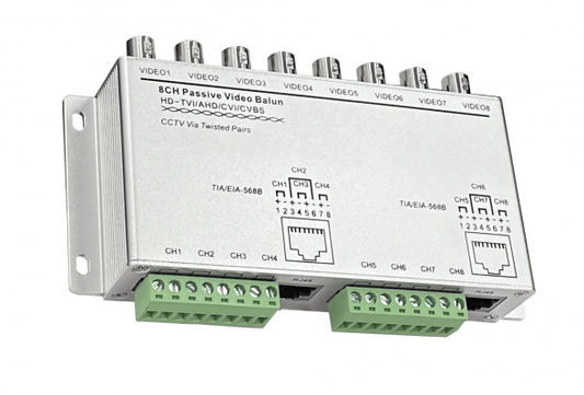 TRAN-8CH Transceptor Pasivo 8-Canales 2-RJ45 8-BNC CVI TVI AHD