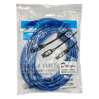 USBAB5 5 metros Cordón USB A-Macho B-Macho AM-BM para impresora 03222