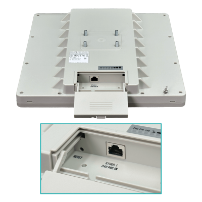 QRT-5AC. MIKROTIK Antena 24dbi banda 5ghz configuración 2x2 nivel L4 potencia 30dbm alimentación PoE/8-30V modelo RB911G-5HPacD-QRT