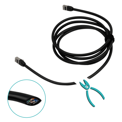 NOP-2 UBIQUITI 2mt Negro F/UTP Cat5e Cable UACC-Cable-Patch-Outdoor-2M-BK