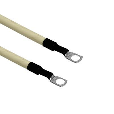 BTW258. Cable 50cm 21,2mm² 4AWG Blanco 8mm-Diámetro-Conector 0,5mt