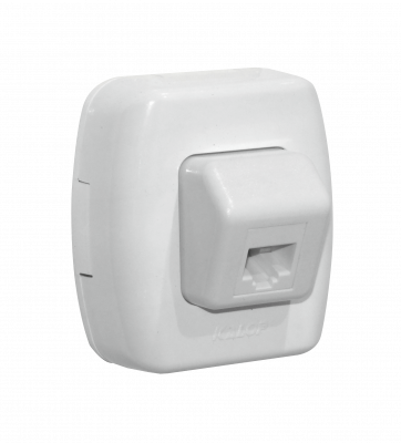 RST-45W KALOP Conector hembra RJ45 Categoría 5 de superficie, marca Tekna, color blanco, modelo KS39659