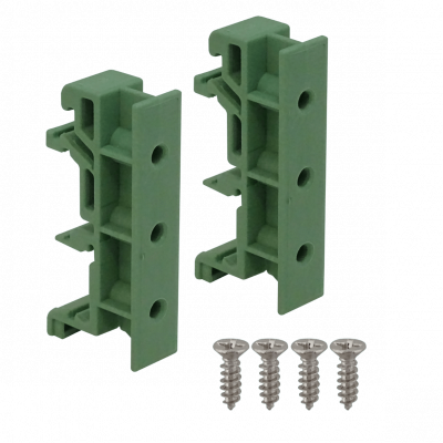 PCB-DIN Verde 25mm Par Soportes Plásticos inc-tornillo Montaje Circuito Carril DIN