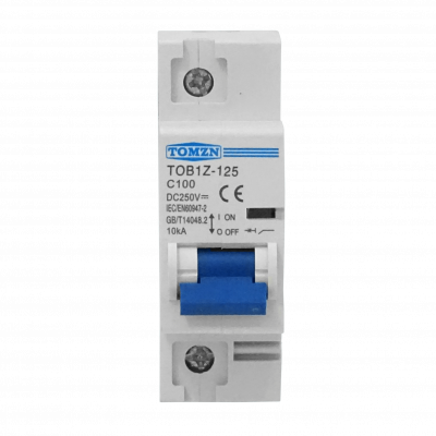 AUTO-DC-100A TOMZN 100A 250VDC Disyuntor Termomagnético C100 Corriente Continua