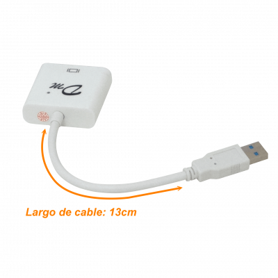 USB-VGA USB-A-M USB3.0 VGA-H Adaptador Cable 10cm solo-PC