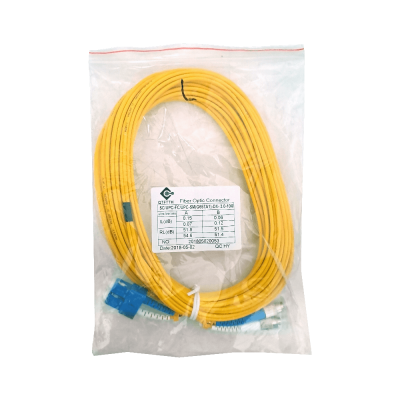 JFSCF10 Cable de fibra óptica monomodo dúplex SC-FC de 10 metros, 9/125 µm, con cubierta de 3.0 mm