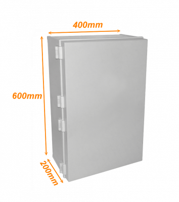 KG-4060 400x600x200mm Caja Estanca Gris Plastico IP66 RoHS con Placa