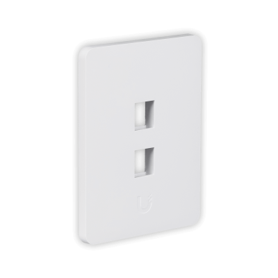 UFP2H UI 1-módulo Lechoso 2-Ranuras-Keystone Horizontal Placa-frontal Personalizable 118x88mm