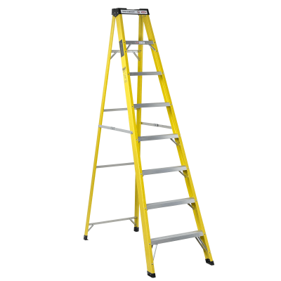 ESAF-408 Escalera Fibra de Vidrio Tipo Tijera 8 Escalones Altura 2,3m Capacidad de Carga 140kg