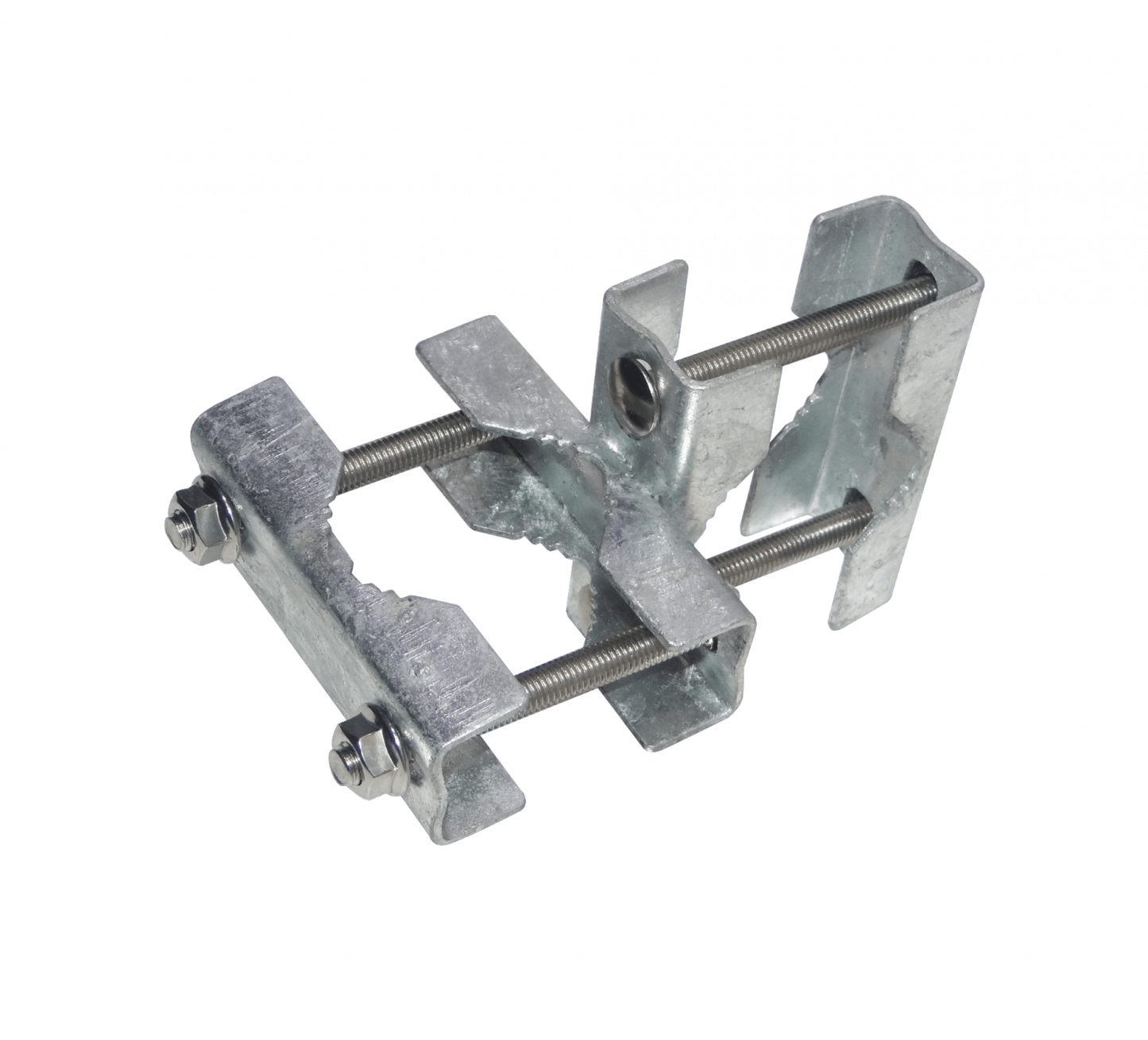 HARUNI Sujetador galvanizado para instalación en sentido horizontal o vertical, capacidad máxima 2 pulgadas