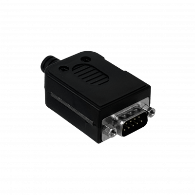 DGB9M Conector volante DB9 macho DE-09 con tapa, terminales atornillables para regleta