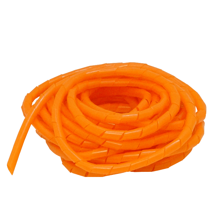KS-12B Espiral ordenadora de cables de polietileno color naranja, longitud 12 metros, diámetros 12/15/0,85mm