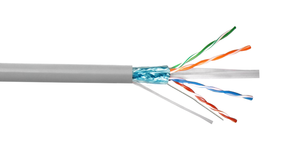 CB6L-FG3. LINKMADE Cable unifilar Cat6 F/UTP de 300 metros, color gris, 24AWG, PVC, cobre, fabricado en Taiwán